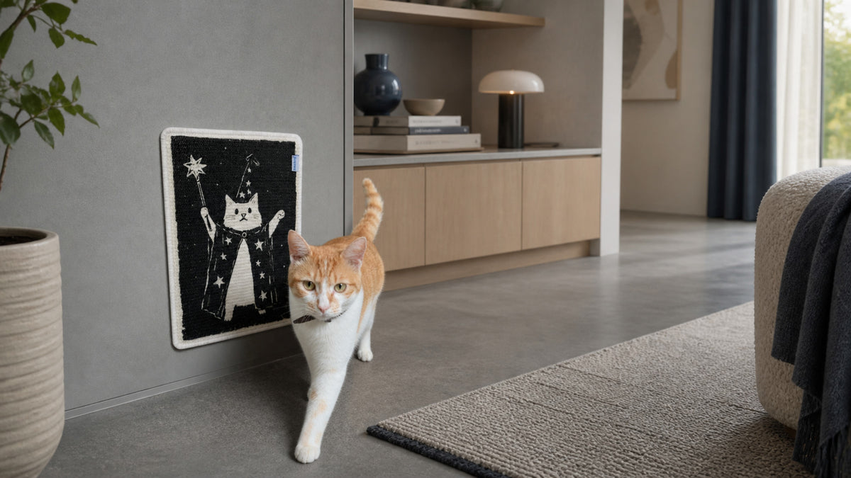 Sisal cat scratcher in a home setting