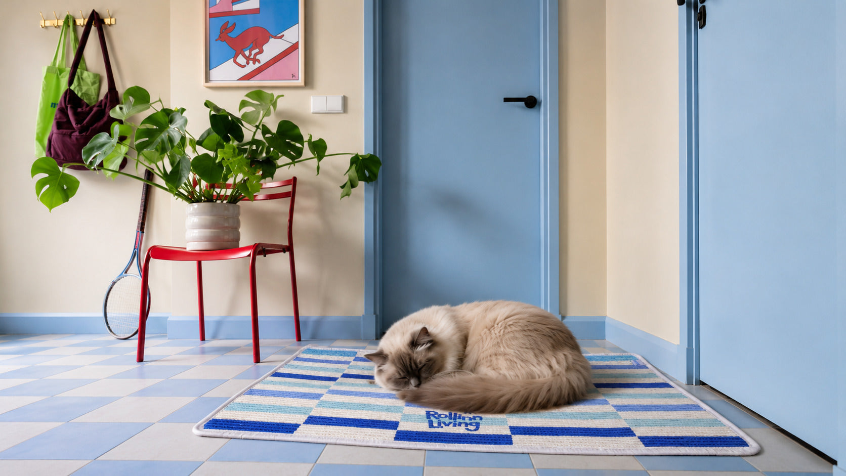 Sisal cat scratcher in a home setting